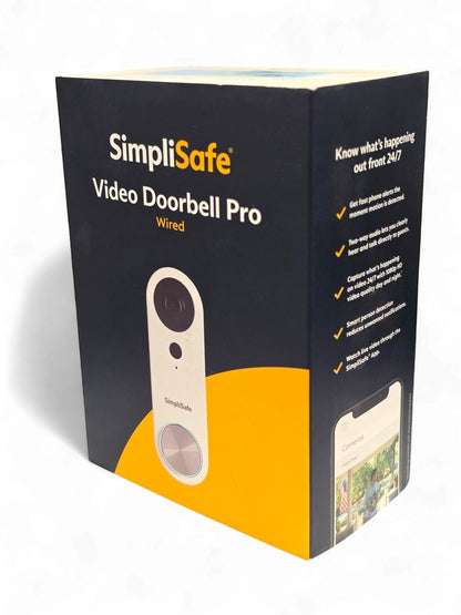 SimpliSafe Wired Video Doorbell Smart WiFi Motion Activated Alert Speaker VPD301