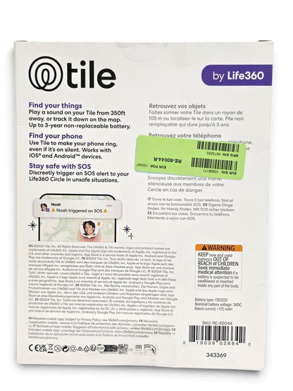 Life360 Tile Mate (2024) Bluetooth Tracker Item Finder 4-Pack RE-60044 - Attach to everyday things like keys, water bottles, or bags