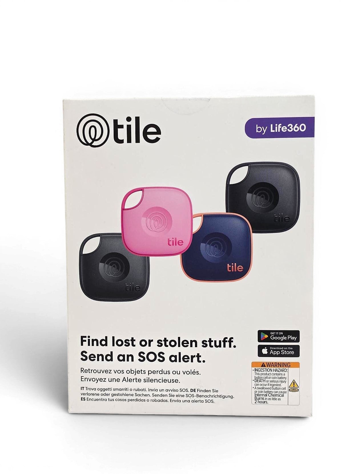 Life360 Tile Mate (2024) Bluetooth Tracker Item Finder 4-Pack RE-60044 - Attach to everyday things like keys, water bottles, or bags