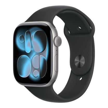Apple Watch Series 11 (GPS) 46mm Space Gray Aluminum Case with Black Sport Band - M/L - Space Gray MEV44LWA