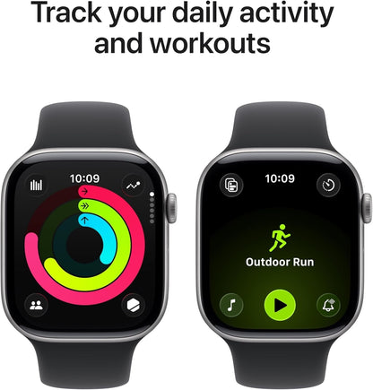 Apple Watch Series 11 (GPS) 46mm Space Gray Aluminum Case with Black Sport Band - M/L - Space Gray MEV44LWA