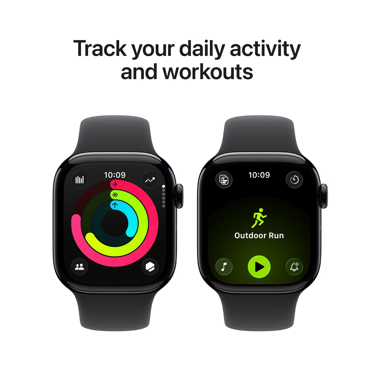 Apple Watch Series 11 (GPS+Cellular) 42mm Aluminum Case with Black Sport Band - S/M - Jet Black MF834LW/A