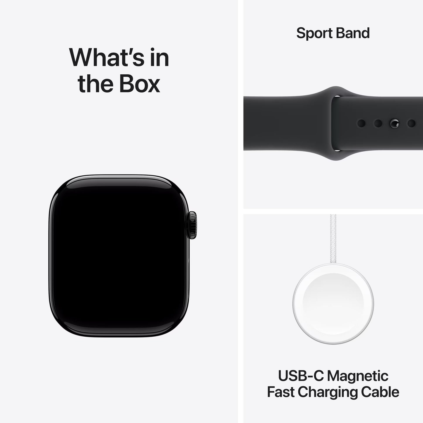 Apple Watch Series 11 (GPS+Cellular) 42mm Aluminum Case with Black Sport Band - S/M - Jet Black MF834LW/A