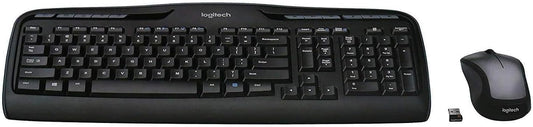 Logitech MK335 Quiet Wireless Keyboard and Mouse Combo - Black/Silver Keyboard and Mouse Combo Wireless, Ambidextrous