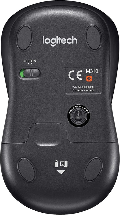 Logitech MK335 Quiet Wireless Keyboard and Mouse Combo - Black/Silver Keyboard and Mouse Combo Wireless, Ambidextrous