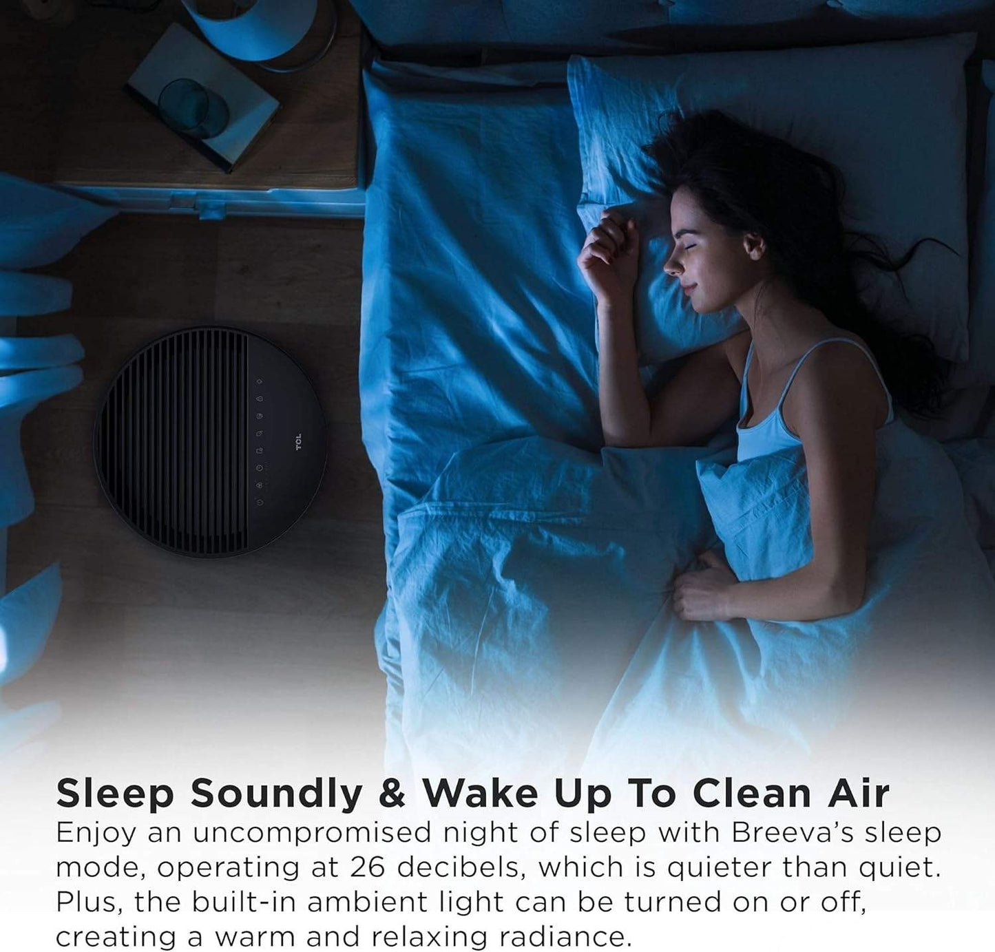 TCL Breeva A5 Smart Air Purifier with 5-Stage Clean, True HEPA (H13), Removes 99.97% of Dust/Bacteria/Odors & More, App & Voice Control, Auto Shield, Ultra-Quiet, Black (A515B)