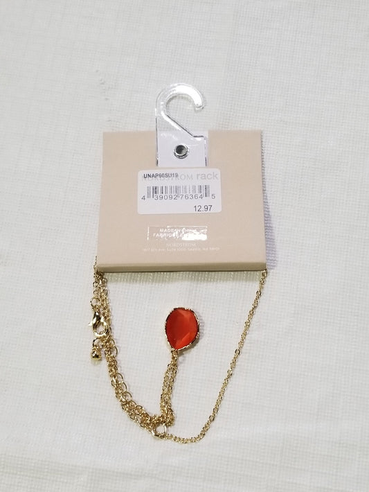 Gold Tone Chain with Orange Pendant