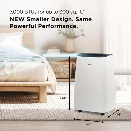 TCL H10P36W 10,000 SACC BTU (ASHRAE 14,000 BTU) Smart Portable Air Conditioner, Fan & Dehumidifier, 450 Sq. Ft, 3-Speeds, Remote Control