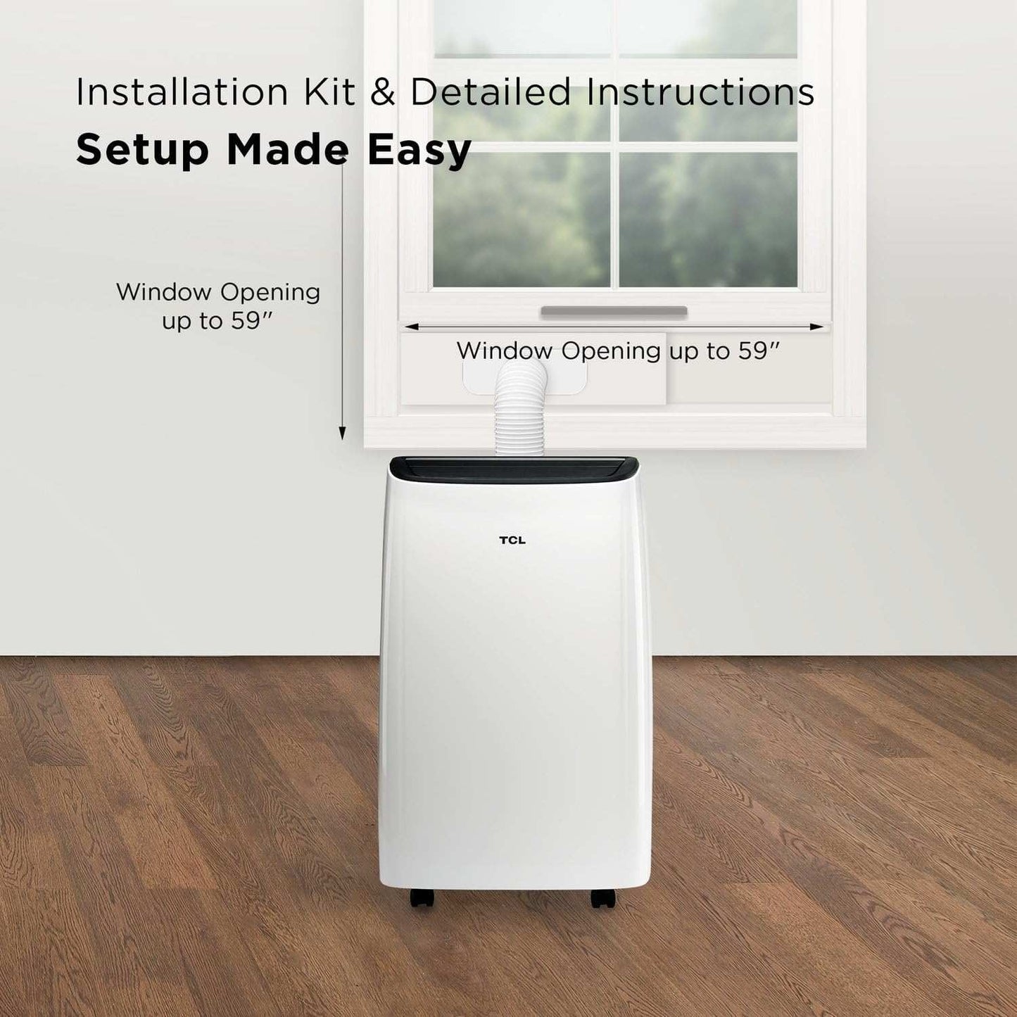 TCL H10P36W 10,000 SACC BTU (ASHRAE 14,000 BTU) Smart Portable Air Conditioner, Fan & Dehumidifier, 450 Sq. Ft, 3-Speeds, Remote Control
