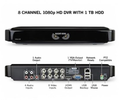 Night Owl 8-Channel 4-Camera 1080p Smart Security System with 1TB HDD DVR