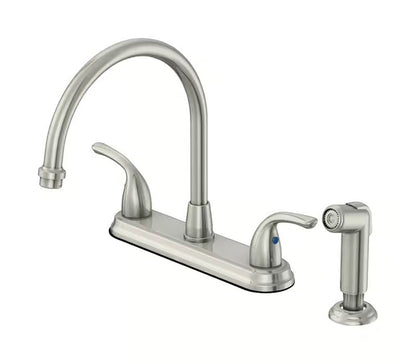 OakBrook Pacifica Two Handle Chrome Kitchen Faucet Side Sprayer Included 4546164