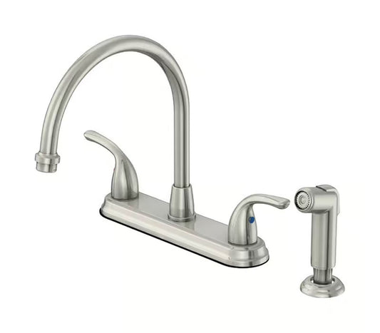 OakBrook Pacifica Two Handle Chrome Kitchen Faucet Side Sprayer Included 4546164