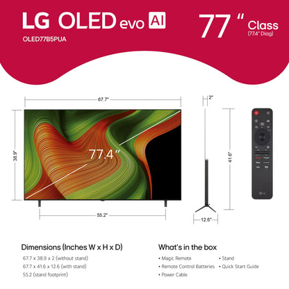 LG - 77" Class B5 Series OLED AI 4K UHD Smart webOS TV (2025) OLED77B5PUA