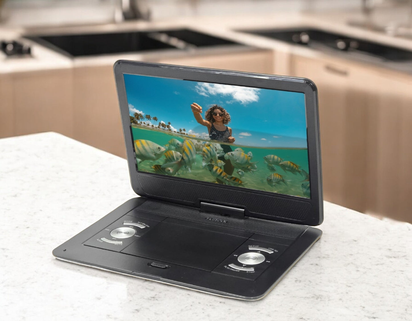 Proscan 13.3" Portable DVD Player Black with Remote, Swivel Screen display, Car adapter for Traveling or Road Trips - PDVD1332