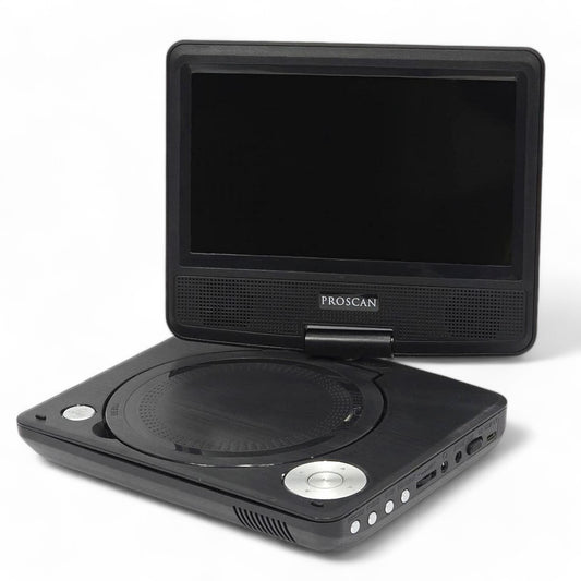 Proscan 7-Inch Portable Swivel Screen CD/DVD Player - Black PDVD7040C-BLACK, SD card slot, Built-in USB, 3.5mm Jack, AV Out