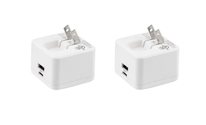Philips AC-USB Wall Chargers USB-A port & USB-C port - 2 pack DLP3743W/37-T1-DI1