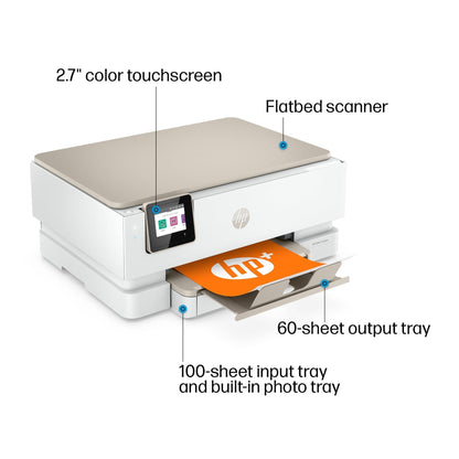 HP ENVY Inspire 7252e All-in-One Color Inkjet Printer Print/Copy/Scan, 13/8 ppm, USB, Wi-Fi 2Z1C2AR