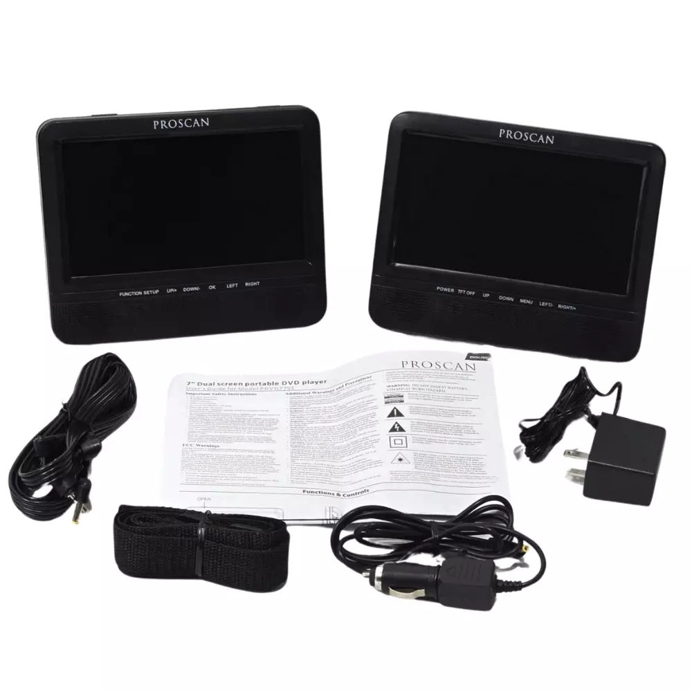 Proscan Elite 10.1" Dual Screen Portable DVD Media Player PEDVD1082 Black - Good Refurbished