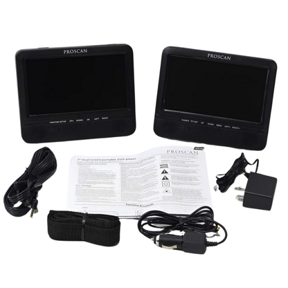 Proscan 7" Dual Screen Portable CD DVD Player w/ SD Card slot, USB port PDVD7751