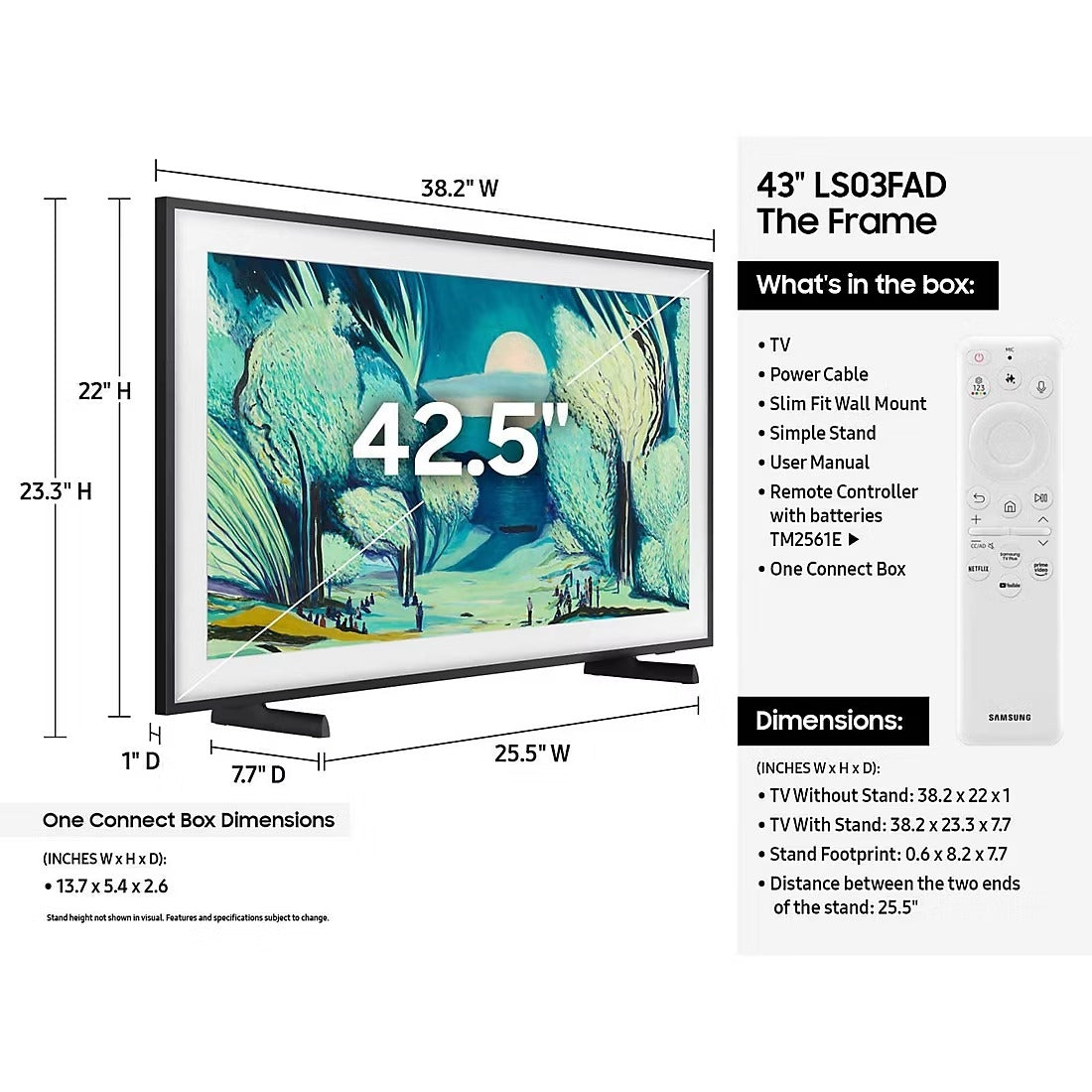 Samsung The Frame 43" 4K HDR Smart QLED TV QN43LS03FADXZA