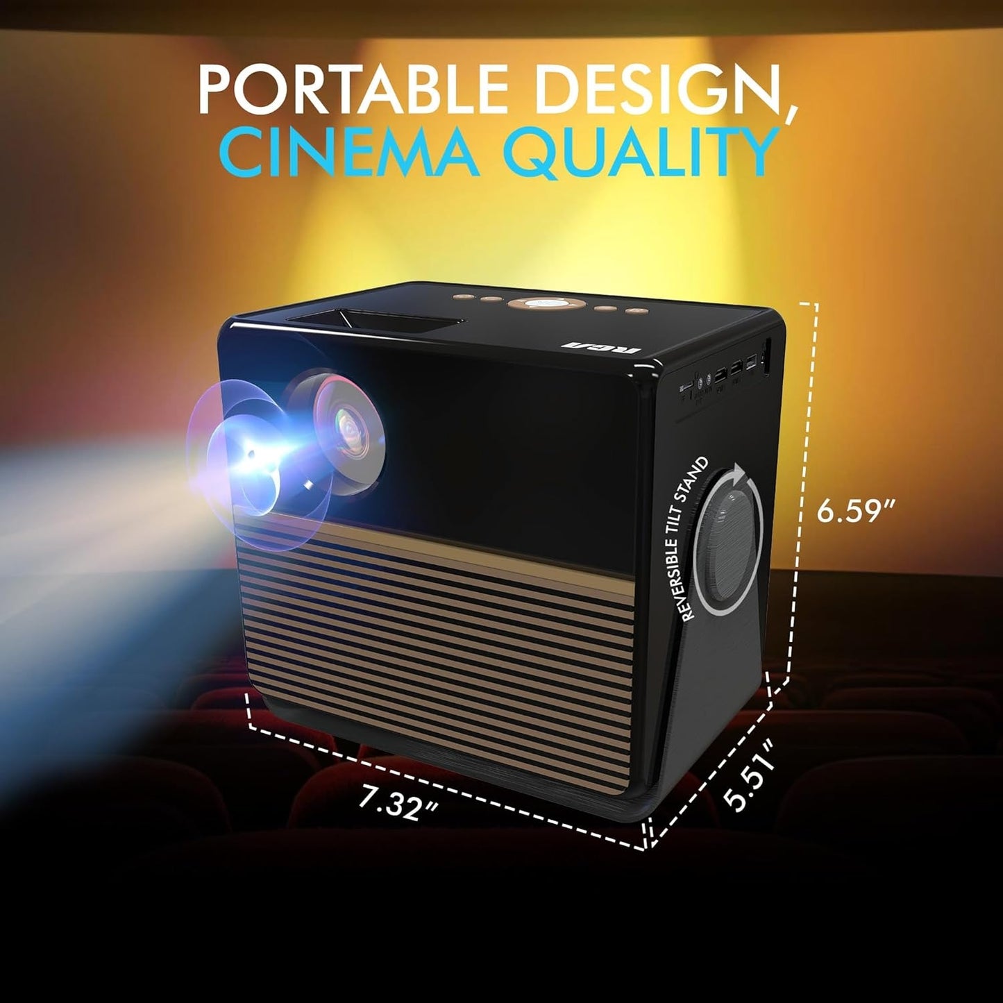 RCA 1080P Smart Streaming Projector w/ Roku Express Streaming Device RPJ227