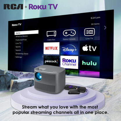 RCA 720P HD ROKU Smart Home Theater Projector w/ ROKU Express Streaming