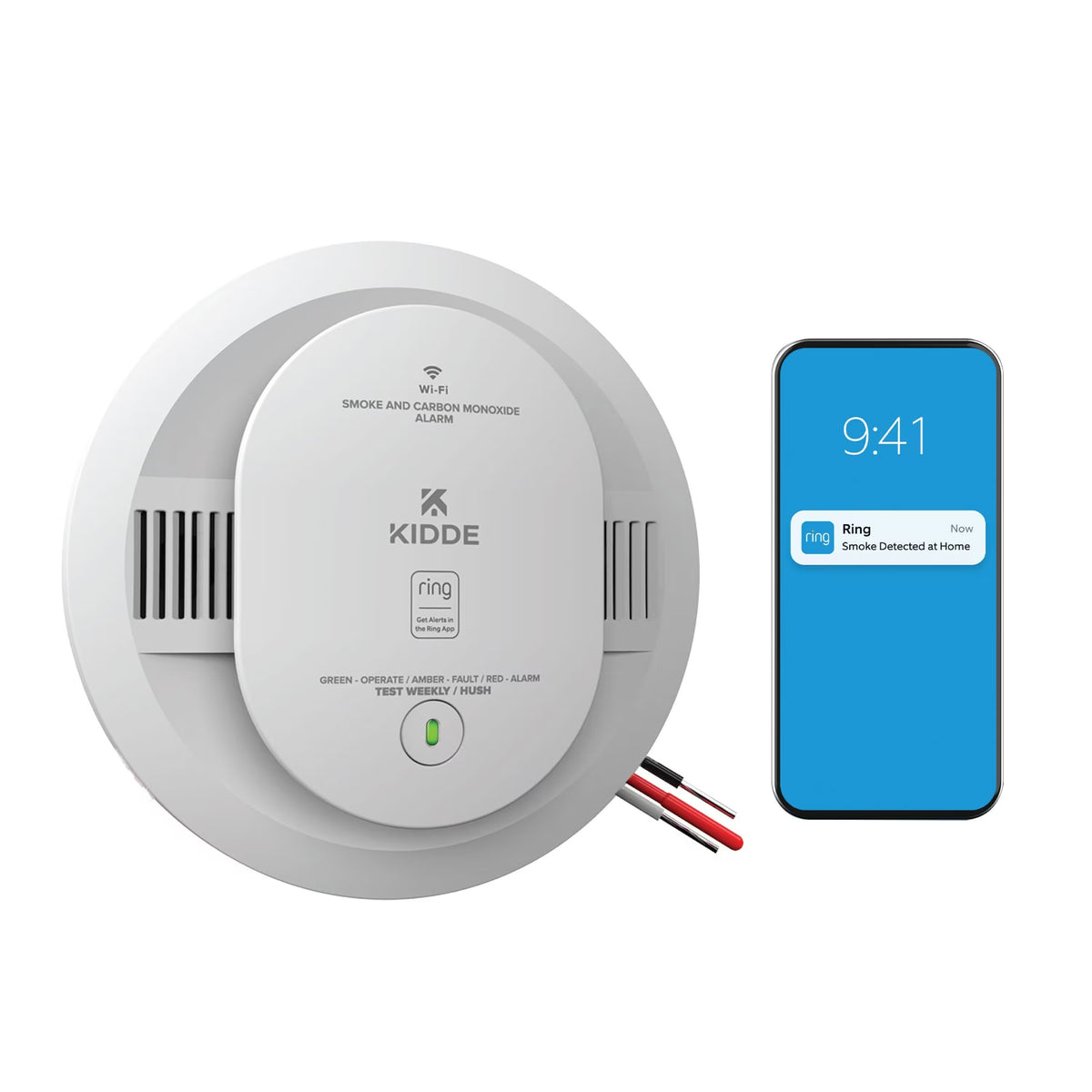 Kidde Ring Smart Smoke + Carbon Monoxide Alarm Battery RGCUDR-RW