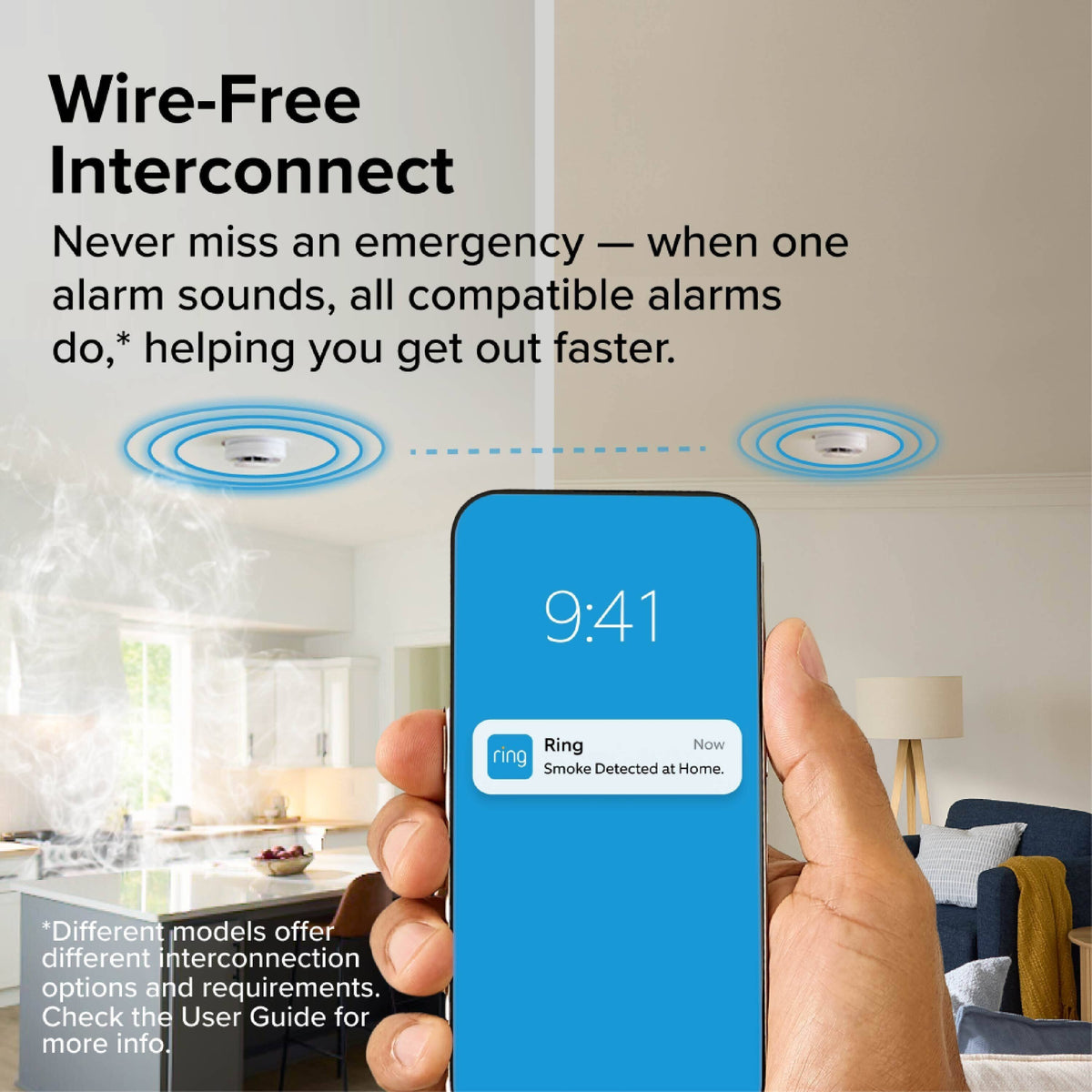 Kidde Ring Smart Smoke + Carbon Monoxide Alarm Battery RGCUDR-RW