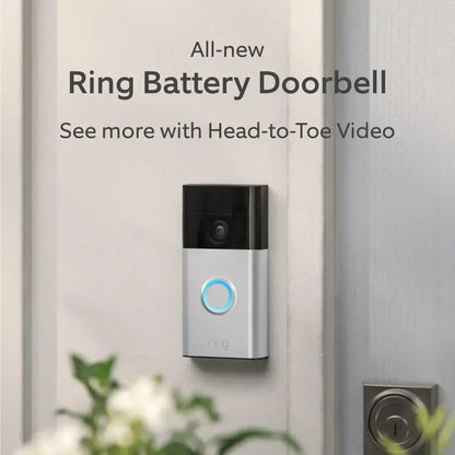 Ring Video Doorbell Plus & Plug-In Indoor 2nd Gen. Camera Bundle w/ 2-Way Audio - B09WZBPX7K & B0B6GLQJMV