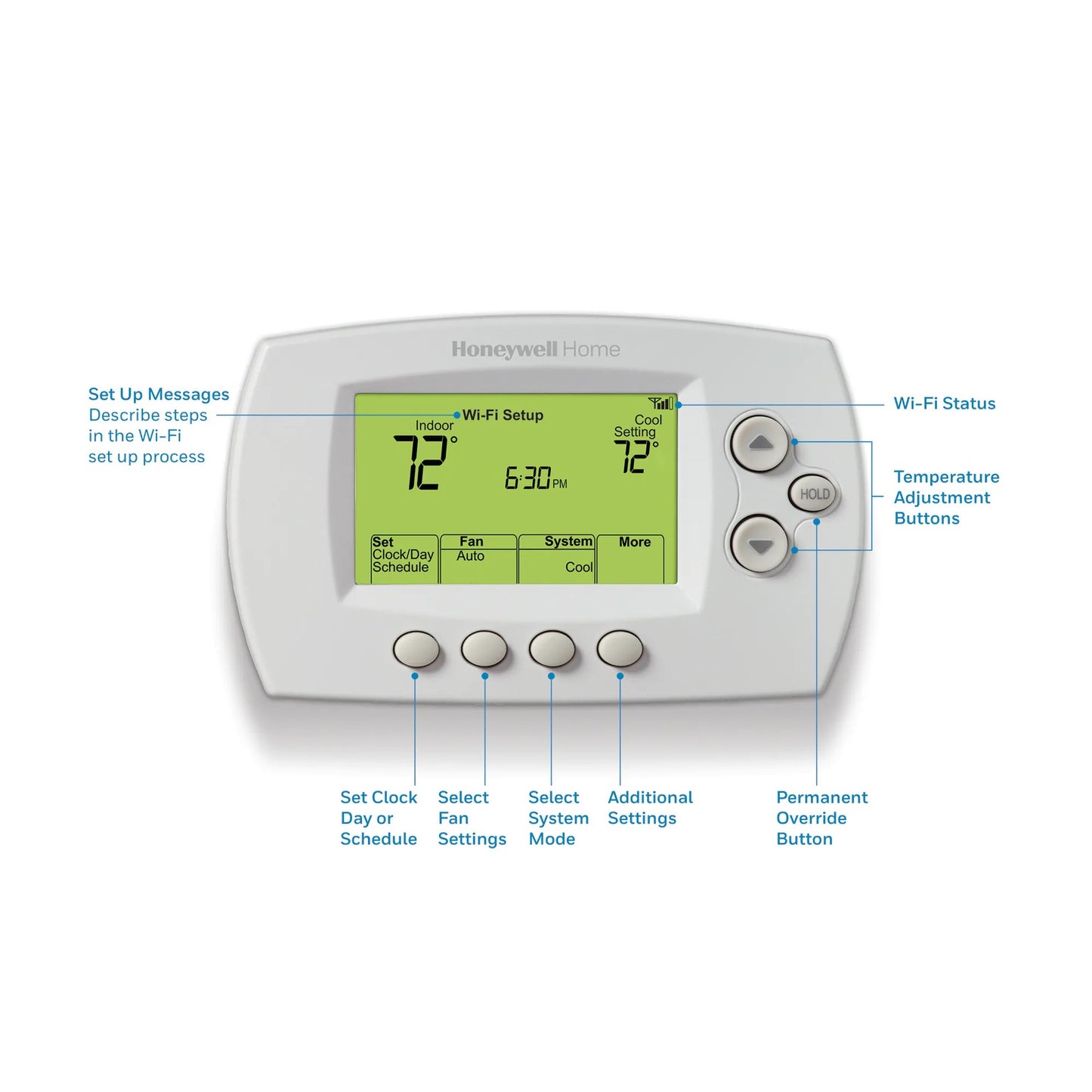 Honeywell Home RTH6580WF Wi-Fi 7-Day Programmable Thermostat, White