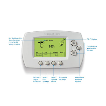 Honeywell Home RTH6580WF Wi-Fi 7-Day Programmable Thermostat, White