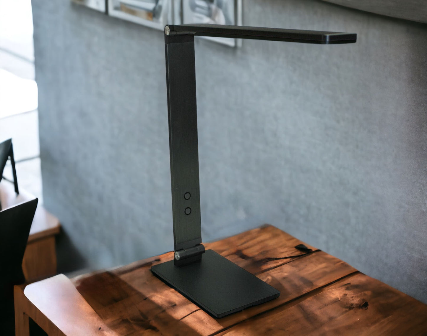 Electrix LED Slim Foldable T Desk Lamp 10W Black Brushed Aluminum 20846-000