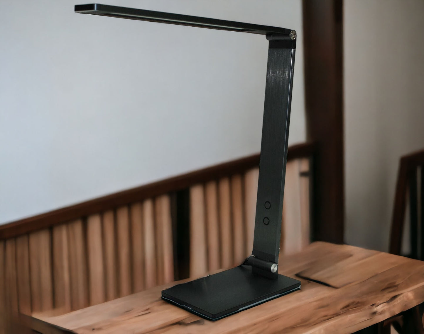 Electrix LED Slim Foldable T Desk Lamp 10W Black Brushed Aluminum 20846-000
