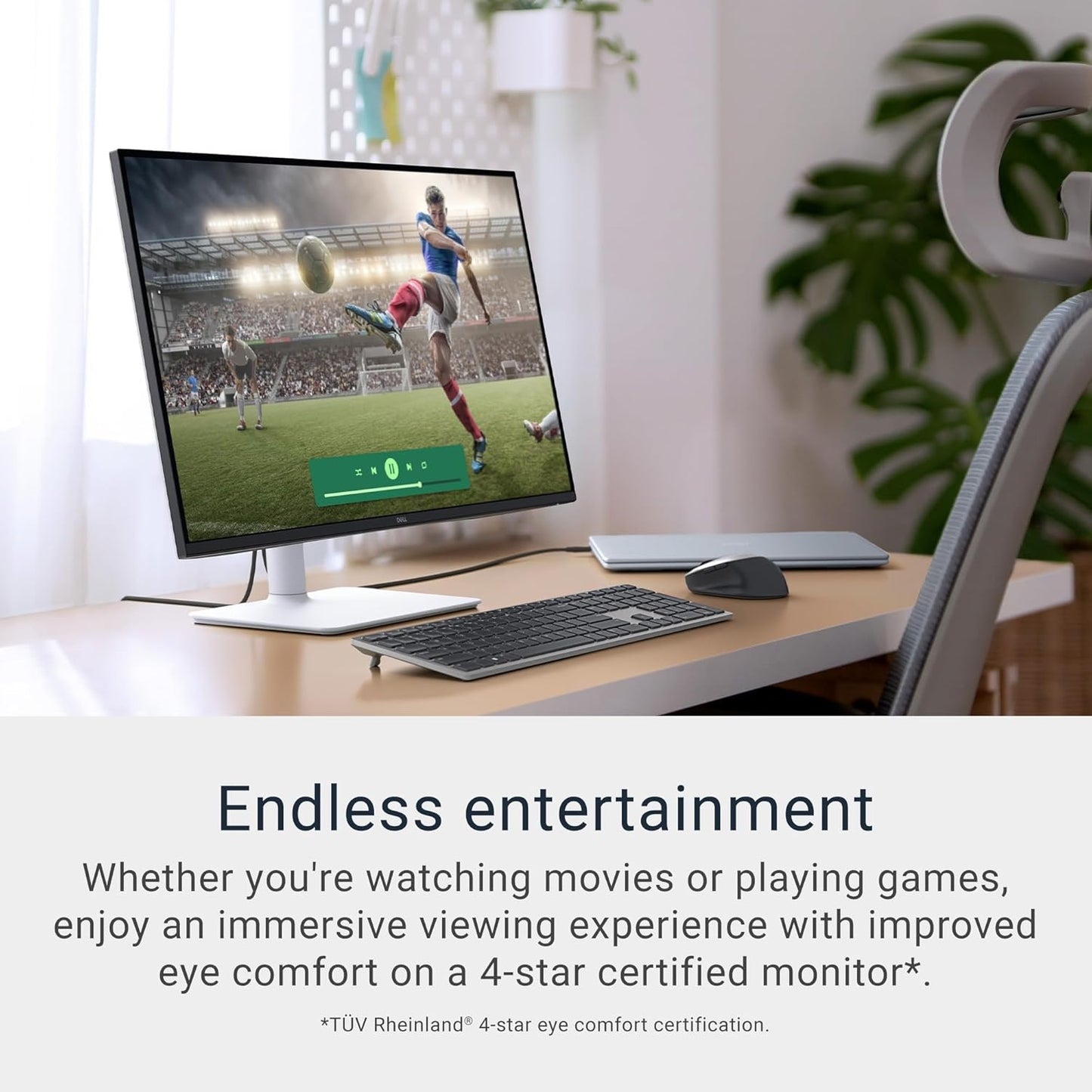 Dell 27 Plus 4K Monitor S2725QS 27: 4K (3840 x 2160) 120Hz 16:9 Display, IPS Panel, AMD FreeSync Premium, sRGB 99%, Integrated Speakers, 1500:1 Contrast Ratio, Comfortview Plus - Ash White