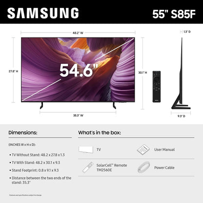Samsung 55" OLED 4K S85F Series, Vision AI Smart TV (2025 Model, 55S85F) - QN55S85FDF