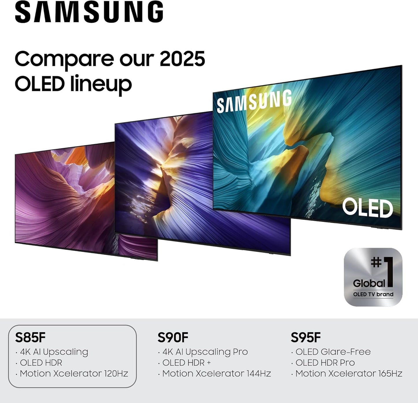 Samsung 55" OLED 4K S85F Series, Vision AI Smart TV (2025 Model, 55S85F) - QN55S85FDF