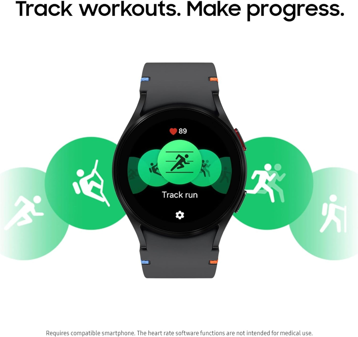 Samsung Galaxy Watch FE Aluminum Smartwatch 40mm LTE - Black - SM-R866UZKAX (2024)