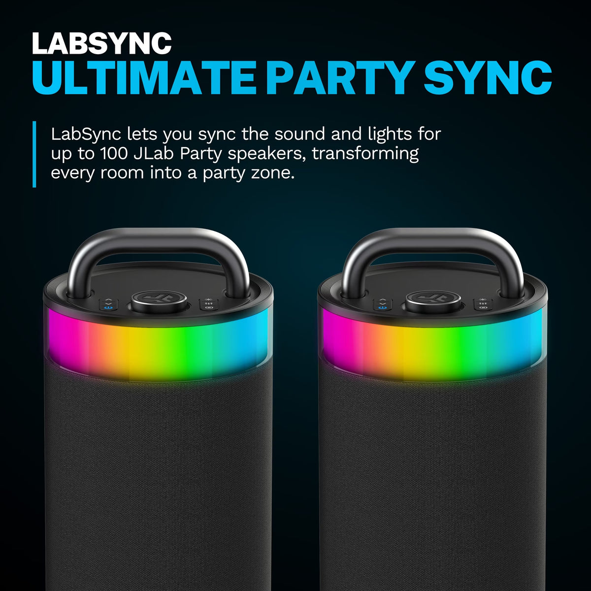 JLab - Epic Party Speaker with Bluetooth feat. LabSync Audio and RGB Lighting - Black SBEPICRBLK21