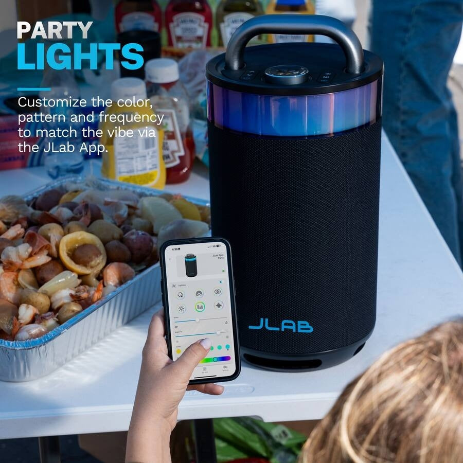 JLab - Epic Party Speaker with Bluetooth feat. LabSync Audio and RGB Lighting - Black SBEPICRBLK21