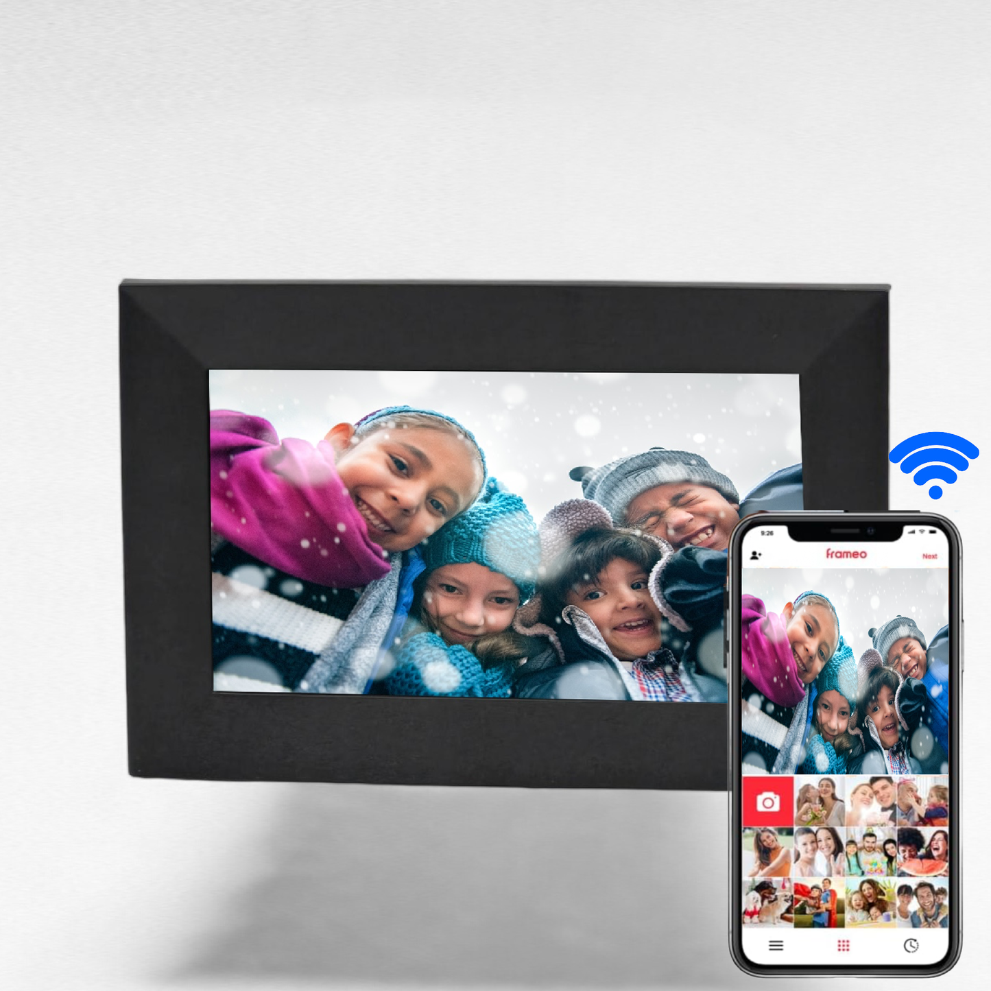ONN 7” Wi-Fi Digital Picture Frame, Send Photos & Videos Instantly via the Free Frameo App