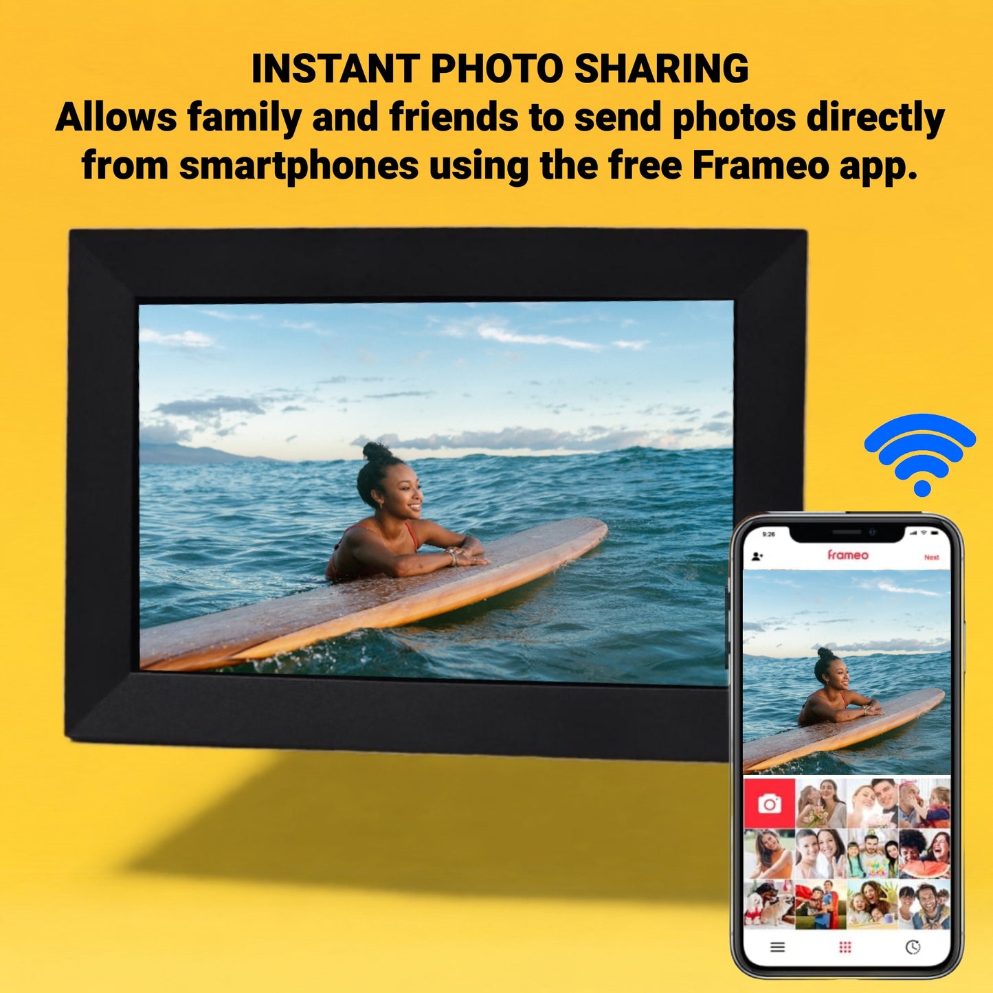 ONN 10” Wi-Fi Digital Picture Frame Send Photos & Videos Instantly via the Free Frameo App 100096733