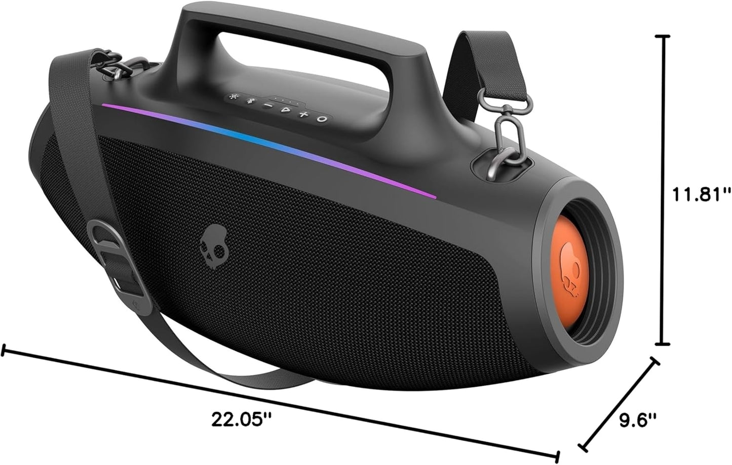 Skullcandy Barrel Bluetooth Boombox Speaker with LED Lightshow Mode Black 2SKSK1849B0L2