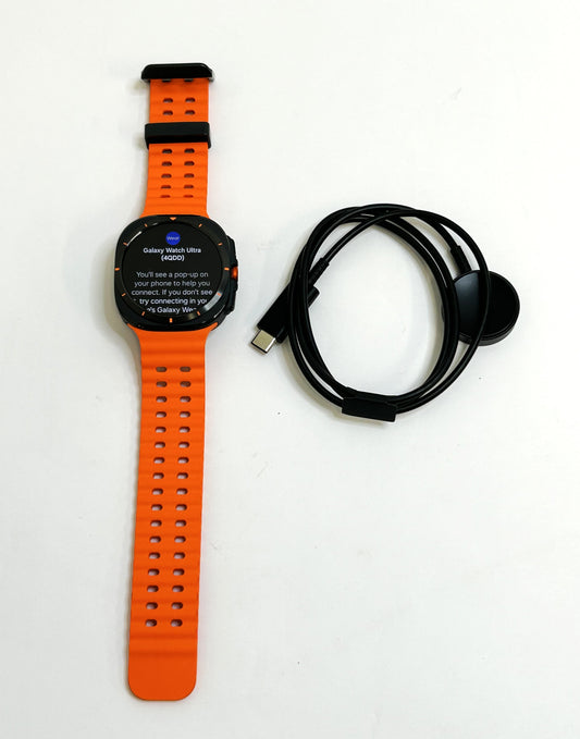 Samsung Galaxy Watch Ultra Smartwatch 47mm LTE Titanium Gray Case with M/L Orange Marine Band - SM-L705UDAAXAA