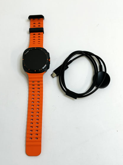 Samsung Galaxy Watch Ultra Smartwatch 47mm LTE Titanium Gray Case with M/L Orange Marine Band - SM-L705UDAAXAA