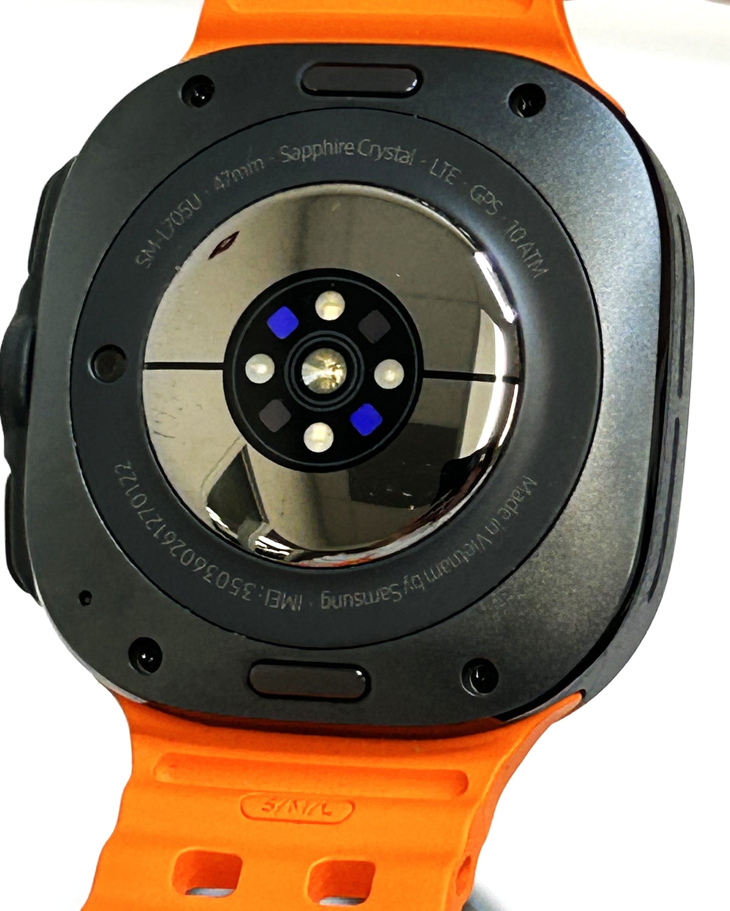 Samsung Galaxy Watch Ultra Smartwatch 47mm LTE Titanium Gray Case with M/L Orange Marine Band - SM-L705UDAAXAA