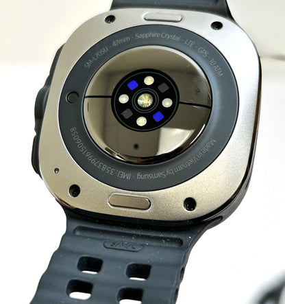 Samsung Galaxy Watch Ultra Smartwatch 47mm LTE Titanium Silver Case with M/L Dark Gray Marine Band - SM-L705UZTAXAA