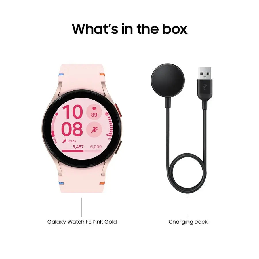 Samsung Galaxy Watch FE Aluminum Smartwatch 40mm LTE with Pink Band Pink Gold SM-R866UIDAXAA