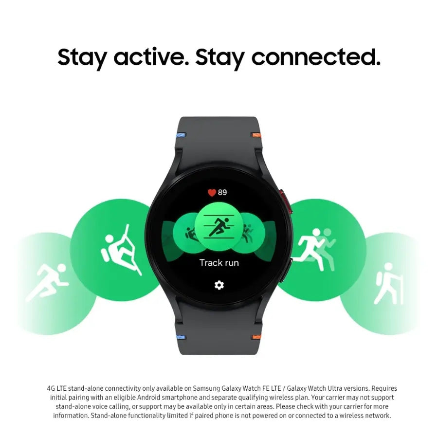Samsung Galaxy Watch FE Aluminum Smartwatch 40mm LTE with Pink Band Pink Gold SM-R866UIDAXAA