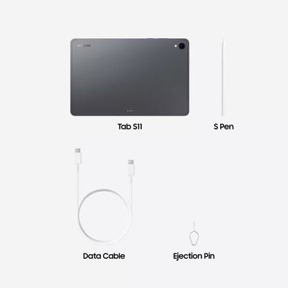 Samsung Galaxy Tab S11 11" 512GB 12GB Wi-Fi w/ S-Pen Gray, Wi-Fi 7, Bluetooth 5.4, USB-C 3.2 Gen 1 - SM-X730NZAIXAR