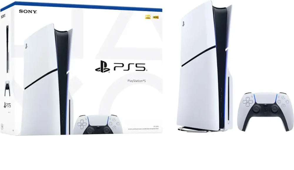 Sony Playstation 5 Slim Disc Console Bundle with White & Gray Camo Controllers and DualSense Charging Station